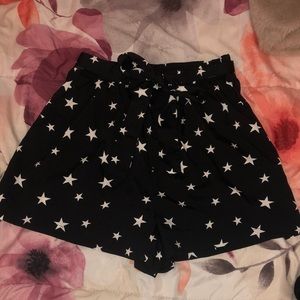 High waisted star printed shorts with belt size 8